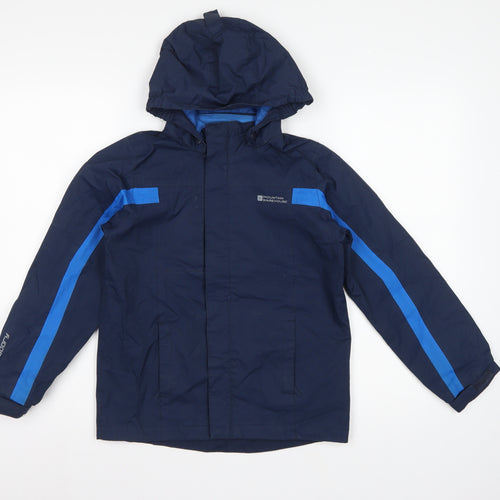 Mountain Warehouse Boys Blue 9-10 Years Waterproof Hooded Rain Jacket