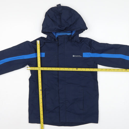 Mountain Warehouse Boys Blue 9-10 Years Waterproof Hooded Rain Jacket