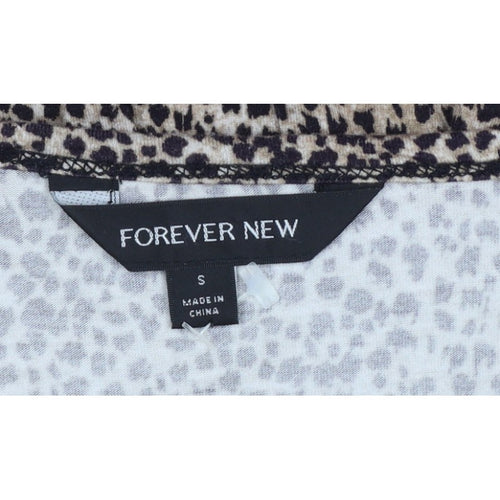 Forever New Women’s Brown Leopard Print Long Sleeve Tunic Blouse Size S