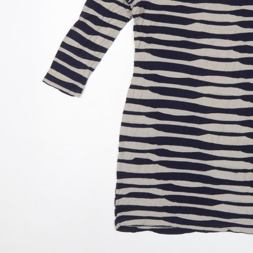 Phase Eight Women's Blue Size 10 Striped Knee Length Jersey Sheath Dress