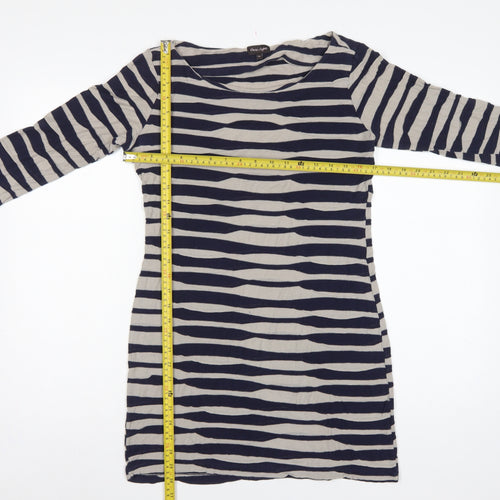 Phase Eight Women's Blue Size 10 Striped Knee Length Jersey Sheath Dress