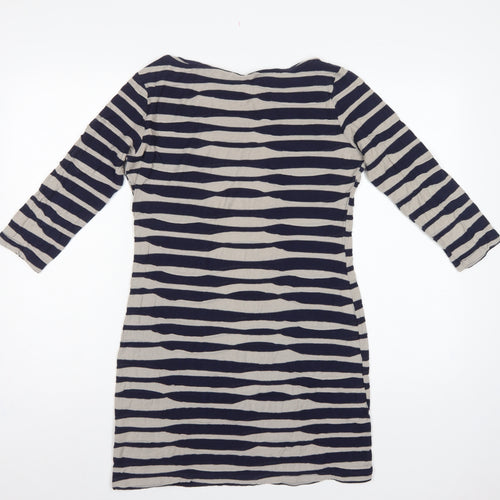 Phase Eight Women's Blue Size 10 Striped Knee Length Jersey Sheath Dress