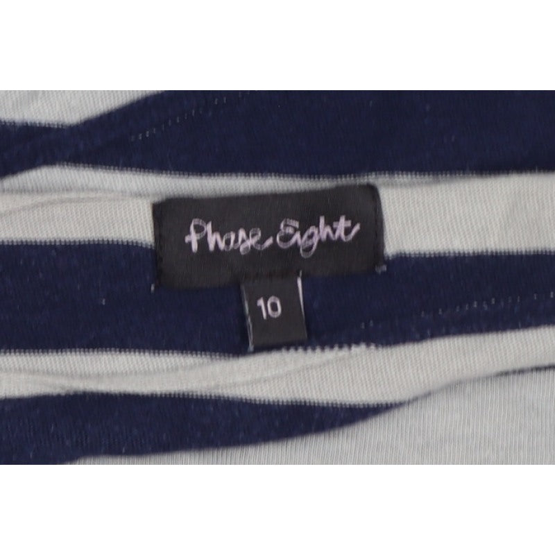 Phase Eight Women's Blue Size 10 Striped Knee Length Jersey Sheath Dress