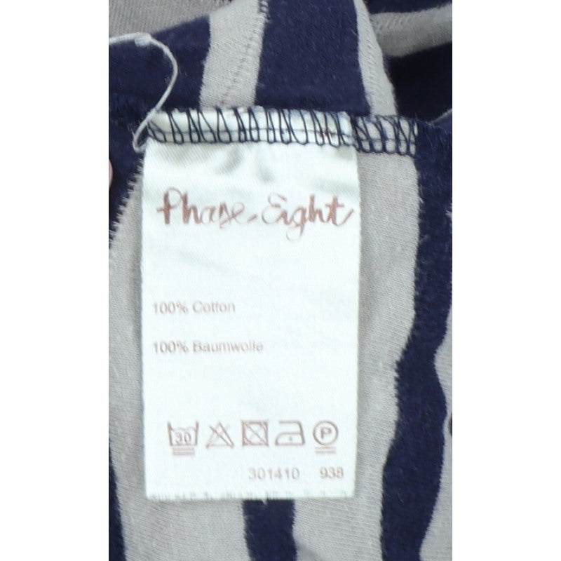 Phase Eight Women's Blue Size 10 Striped Knee Length Jersey Sheath Dress