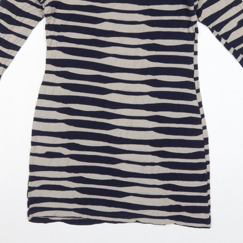 Phase Eight Women's Blue Size 10 Striped Knee Length Jersey Sheath Dress