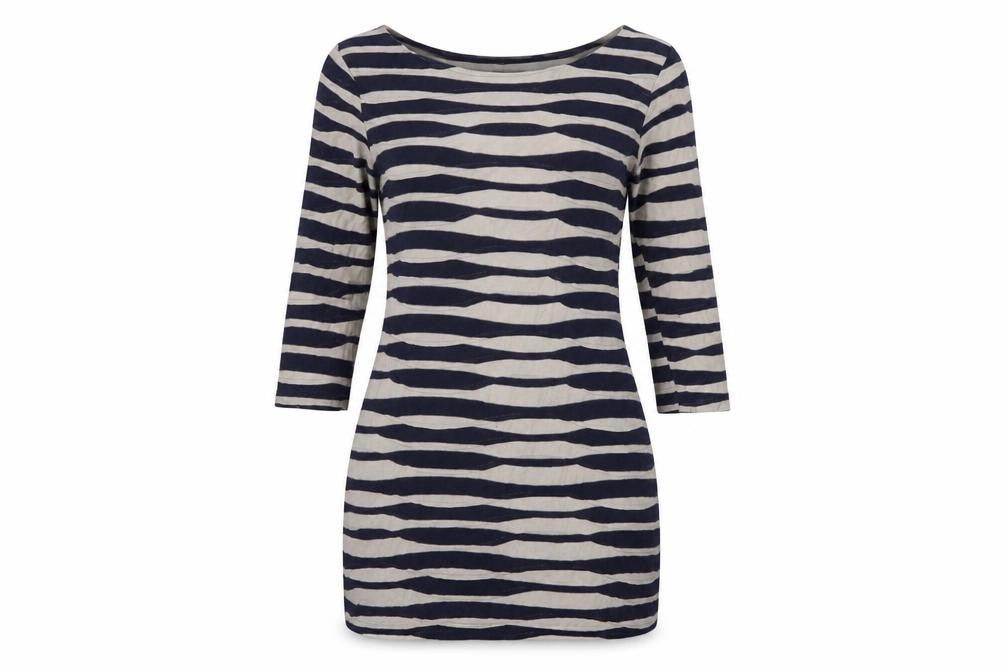 Phase Eight Women's Blue Size 10 Striped Knee Length Jersey Sheath Dress
