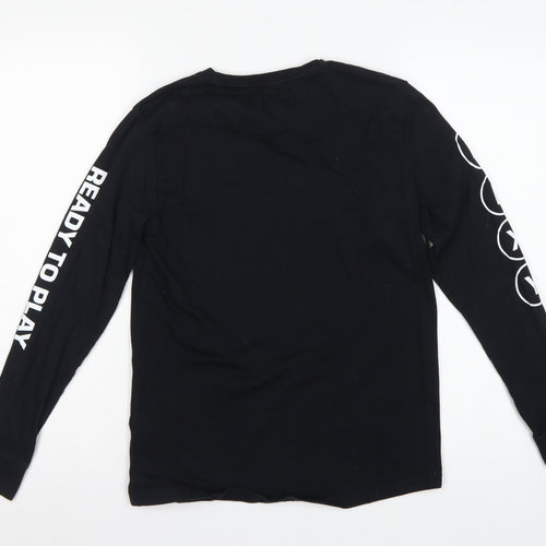 Xbox Boys Black 12 Years Long Sleeve Sequin Logo T-Shirt Top