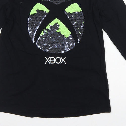 Xbox Boys Black 12 Years Long Sleeve Sequin Logo T-Shirt Top