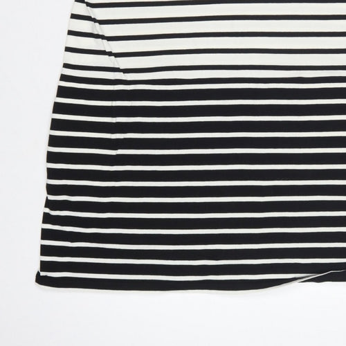 French Connection Women Black White Striped UK 10 Shift Jersey Dress