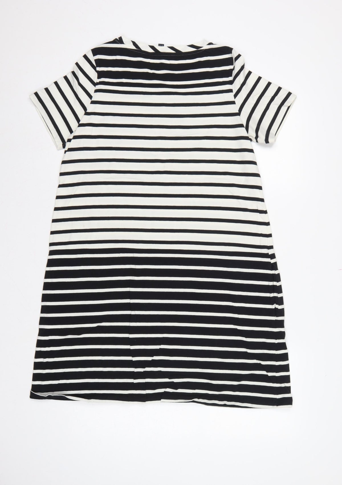 French Connection Women Black White Striped UK 10 Shift Jersey Dress