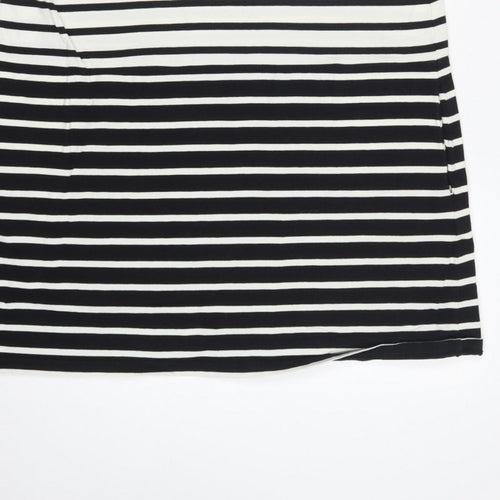 French Connection Women Black White Striped UK 10 Shift Jersey Dress