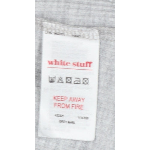White Stuff Women Grey UK 12 Roll Neck Long Sleeve Stretch Jersey Top