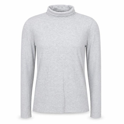 White Stuff Women Grey UK 12 Roll Neck Long Sleeve Stretch Jersey Top