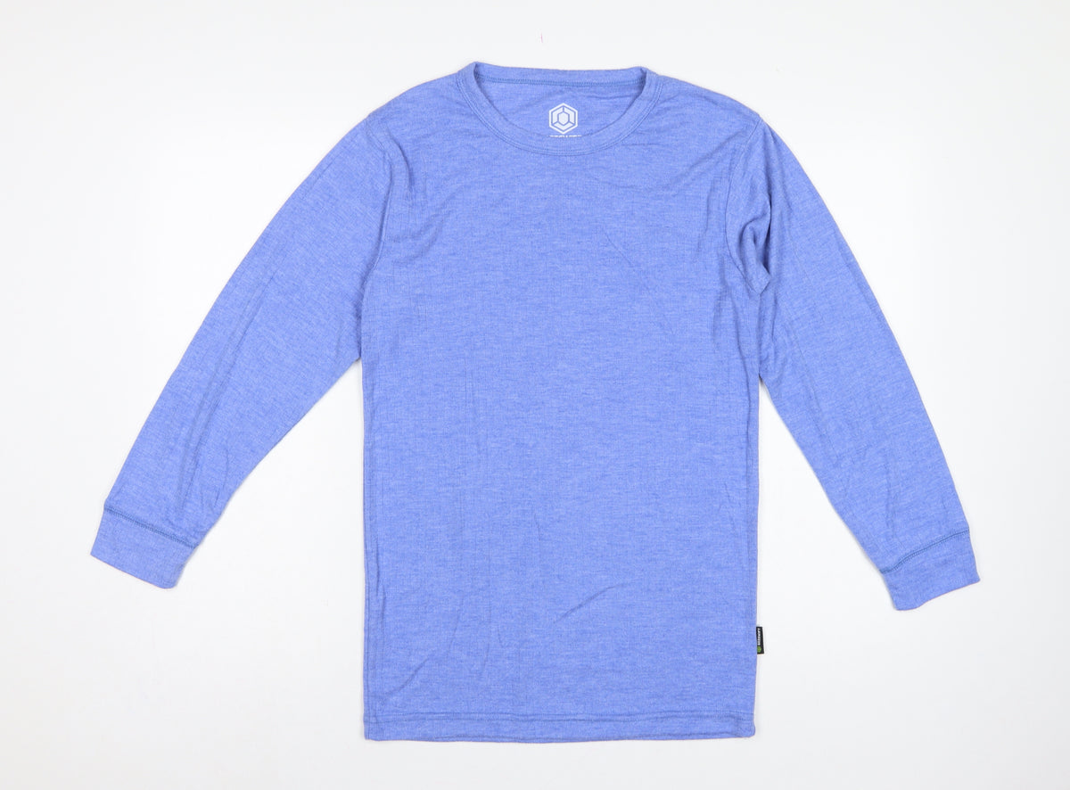 BeeSwift Men’s Blue L Long Sleeve Crew Neck Workwear T-Shirt