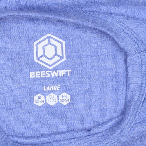 BeeSwift Men’s Blue L Long Sleeve Crew Neck Workwear T-Shirt