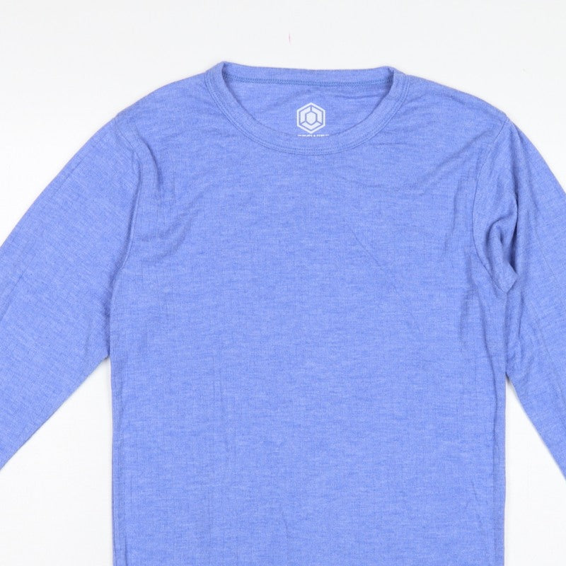 BeeSwift Men’s Blue L Long Sleeve Crew Neck Workwear T-Shirt