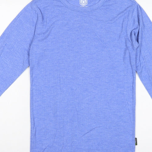 BeeSwift Men’s Blue L Long Sleeve Crew Neck Workwear T-Shirt