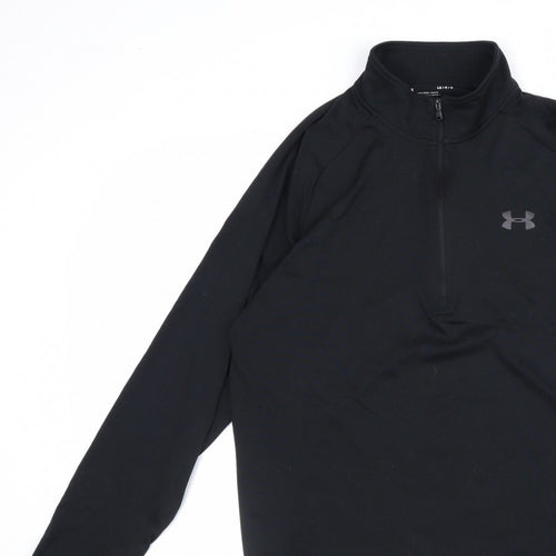 Under Armour Men Black L Athletic 1/4 Zip Long Sleeve Pullover