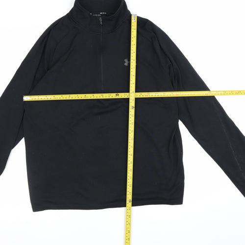 Under Armour Men Black L Athletic 1/4 Zip Long Sleeve Pullover