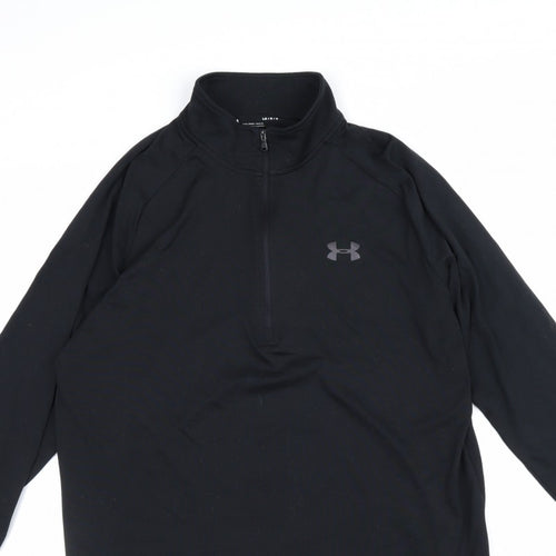 Under Armour Men Black L Athletic 1/4 Zip Long Sleeve Pullover