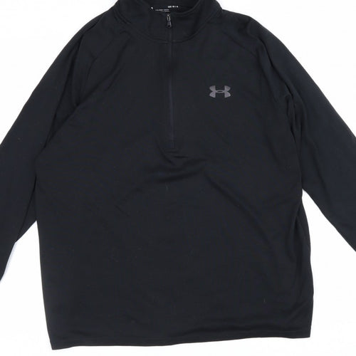 Under Armour Men Black L Athletic 1/4 Zip Long Sleeve Pullover