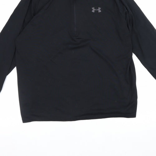 Under Armour Men Black L Athletic 1/4 Zip Long Sleeve Pullover