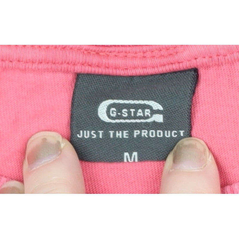G-Star Men’s Pink M Graphic Logo Crew Neck Short Sleeve T-Shirt
