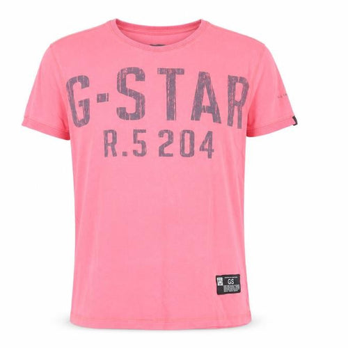 G-Star Men’s Pink M Graphic Logo Crew Neck Short Sleeve T-Shirt