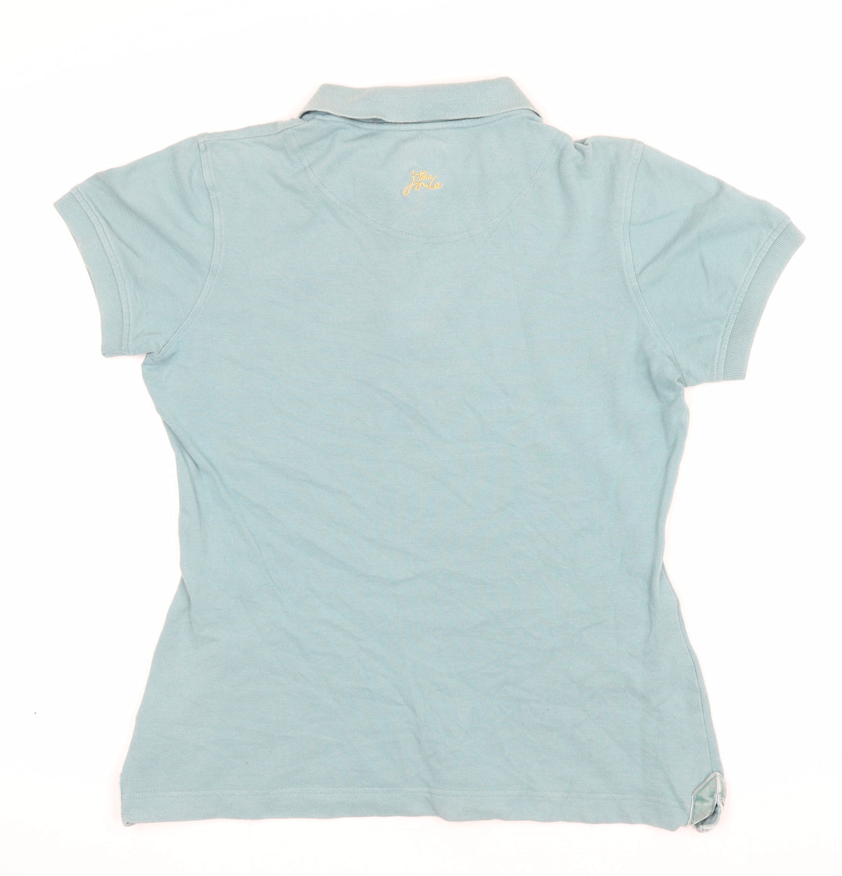 Joules Women’s Blue UK 12 Slim Fit Embroidered Cotton Polo Shirt