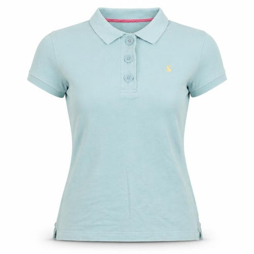 Joules Women’s Blue UK 12 Slim Fit Embroidered Cotton Polo Shirt