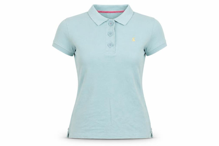Joules Women’s Blue UK 12 Slim Fit Embroidered Cotton Polo Shirt