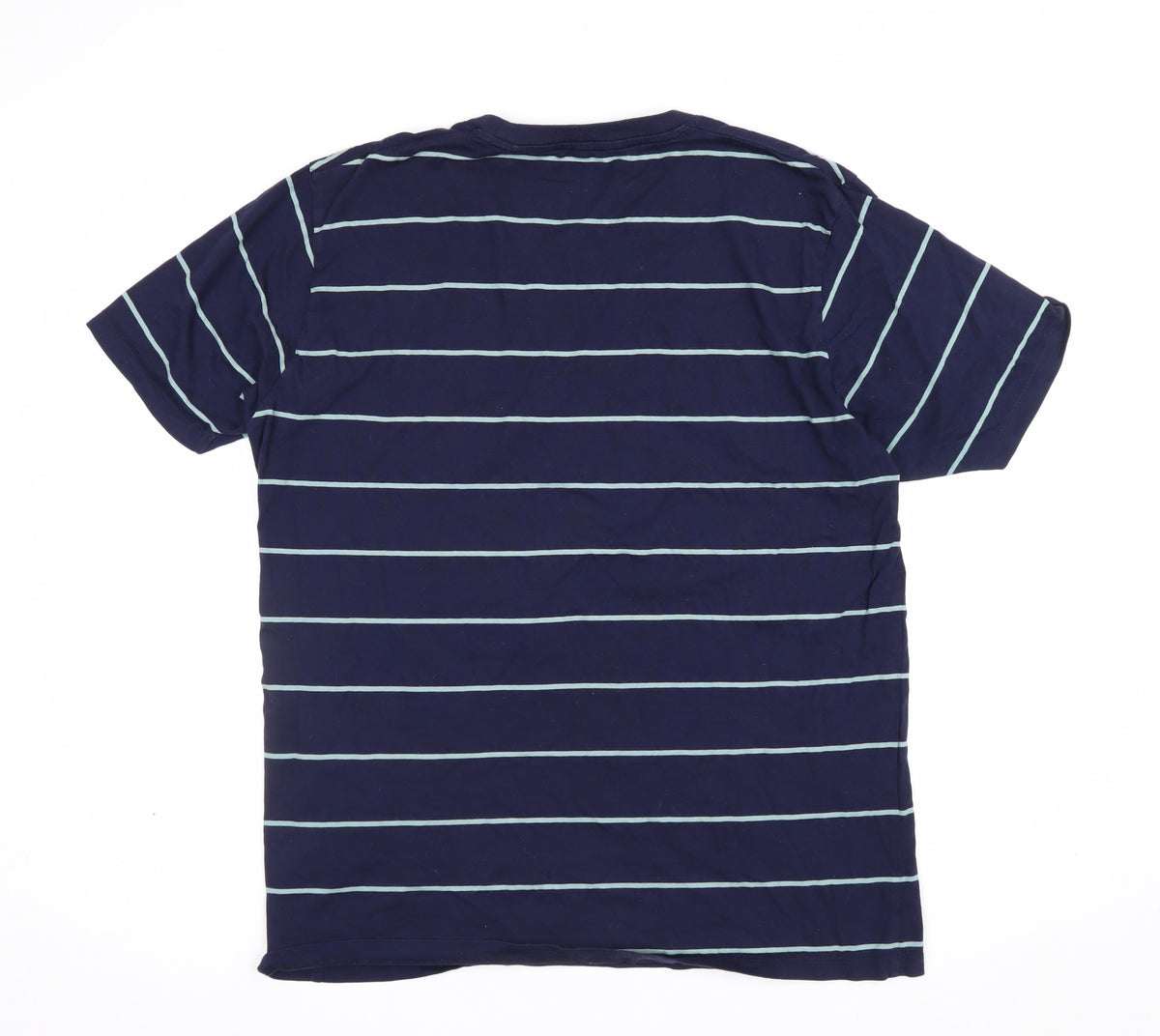 Uniqlo Men's Blue L Supima Cotton Striped Crew Neck T-Shirt