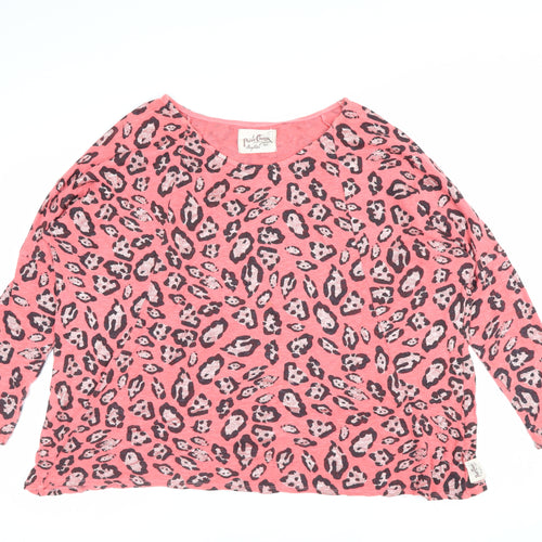 Postcard from Brighton Women Pink Leopard Print Knit Jumper Size S