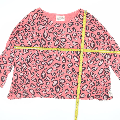 Postcard from Brighton Women Pink Leopard Print Knit Jumper Size S