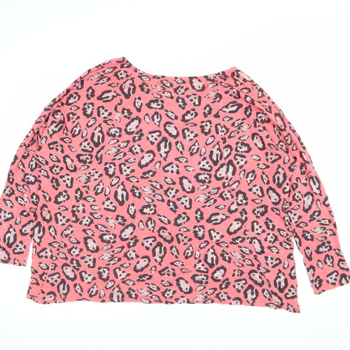 Postcard from Brighton Women Pink Leopard Print Knit Jumper Size S