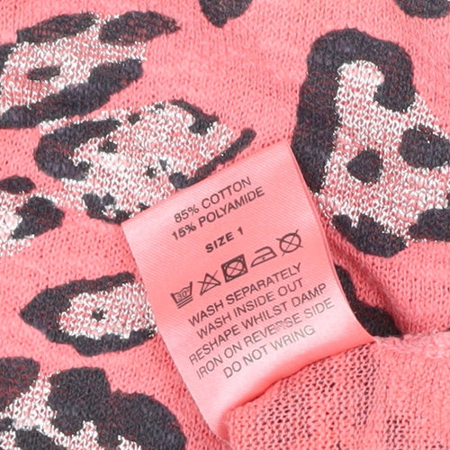 Postcard from Brighton Women Pink Leopard Print Knit Jumper Size S