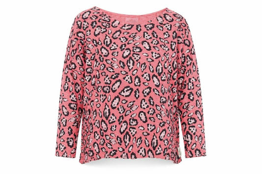 Postcard from Brighton Women Pink Leopard Print Knit Jumper Size S
