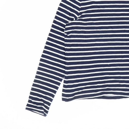 Joules Women’s Blue UK 12 Striped Cotton Breton Long Sleeve T-Shirt