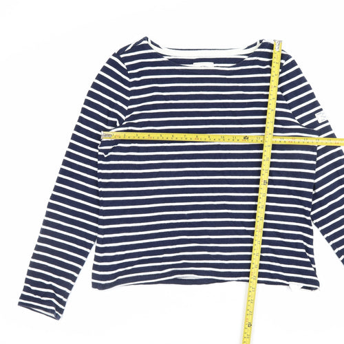 Joules Women’s Blue UK 12 Striped Cotton Breton Long Sleeve T-Shirt