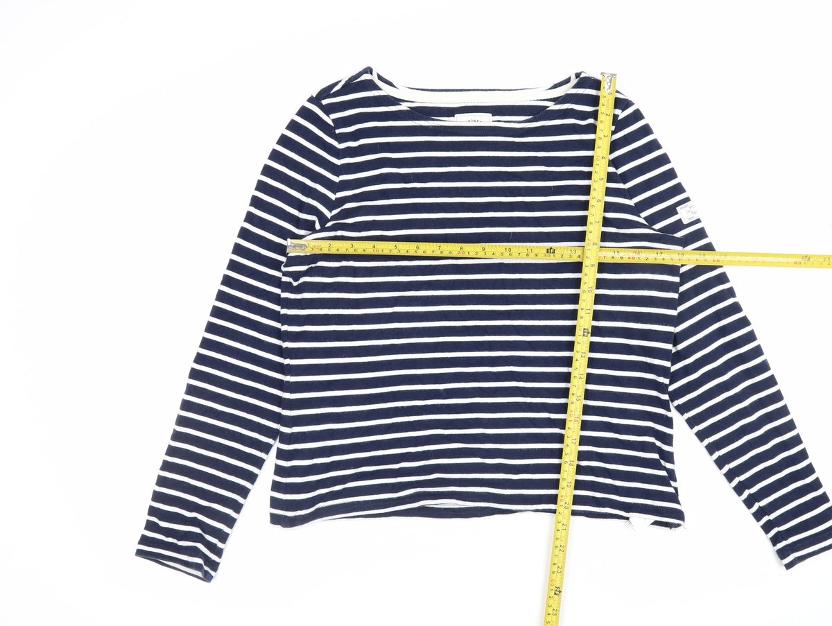 Joules Women’s Blue UK 12 Striped Cotton Breton Long Sleeve T-Shirt