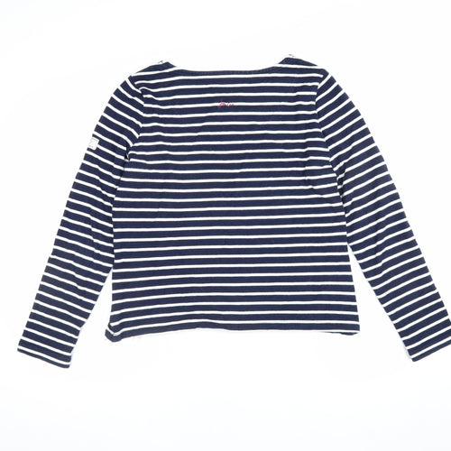Joules Women’s Blue UK 12 Striped Cotton Breton Long Sleeve T-Shirt