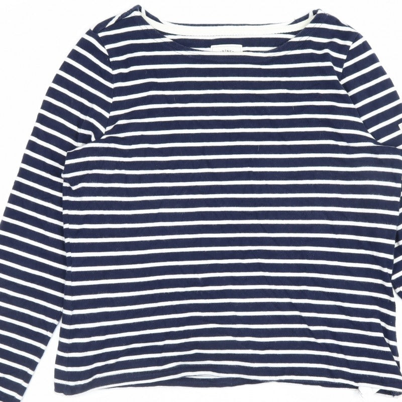 Joules Women’s Blue UK 12 Striped Cotton Breton Long Sleeve T-Shirt