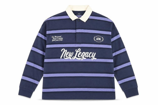 Marks and Spencer Boys Blue 15-16 Years Striped Long Sleeve Polo Shirt