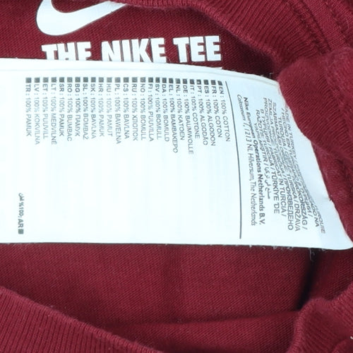 Nike Men’s Red M Athletic Fit Logo Graphic Cotton T-Shirt