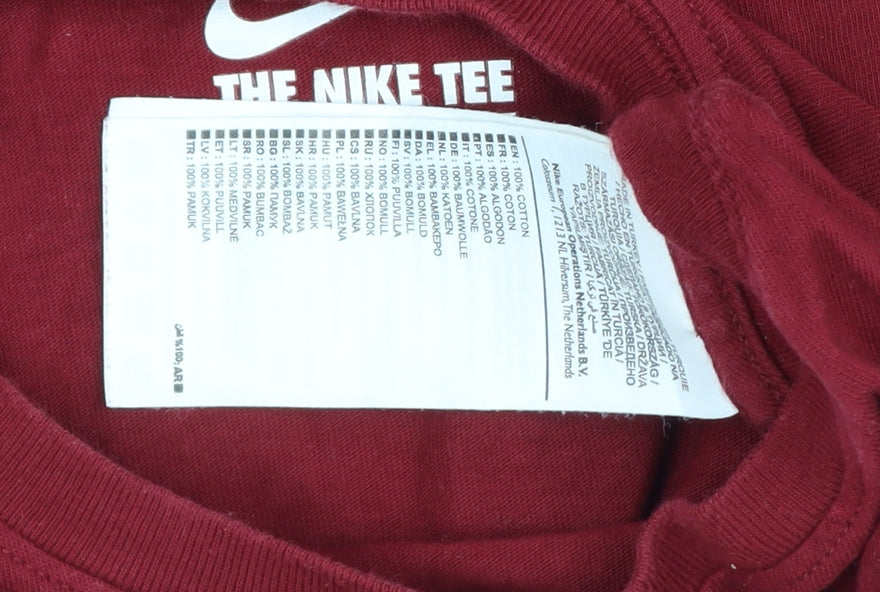 Nike Men’s Red M Athletic Fit Logo Graphic Cotton T-Shirt