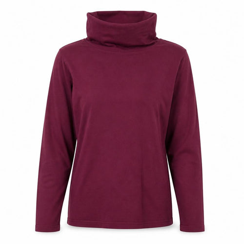 Cotton Traders Women Red UK 12 Roll Neck Long Sleeve Jersey Top