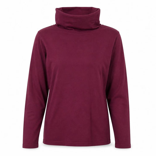 Cotton Traders Women Red UK 12 Roll Neck Long Sleeve Jersey Top