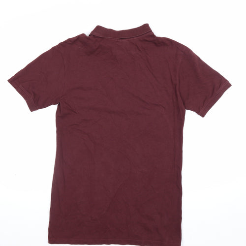 Father Sons Men’s M Burgundy Red 1/4 Zip Short Sleeve Polo