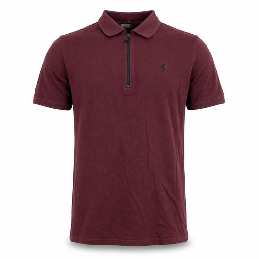 Father Sons Men’s M Burgundy Red 1/4 Zip Short Sleeve Polo