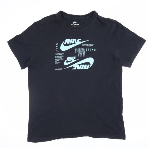 Nike Men’s Black L Graphic Logo Crew Neck Short Sleeve T-Shirt